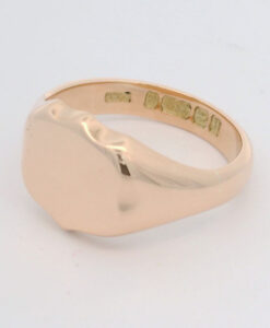 Antique 9ct Rose Gold Shield Signet Ring