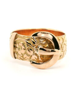 Antique 9ct Rose Gold Buckle Ring