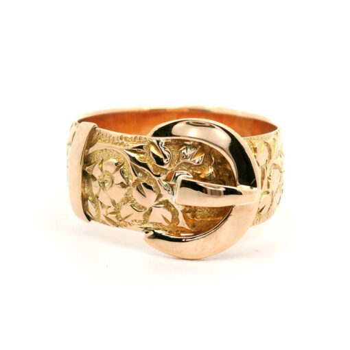 Antique 9ct Rose Gold Buckle Ring