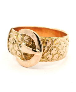 Antique 9ct Rose Gold Buckle Ring dated 1915