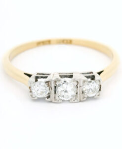 18ct Gold and Platinum Diamond Three Stone Ring