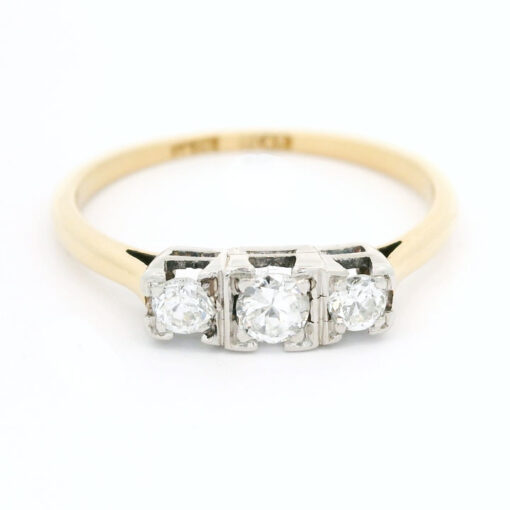 18ct Gold and Platinum Diamond Three Stone Ring