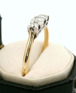 Vintage 18ct Gold and Platinum Diamond Trilogy Ring