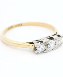 Vintage 18ct Gold and Platinum Diamond Three Stone Ring
