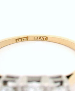 Vintage 18ct Gold and Platinum Diamond Three Stone Ring