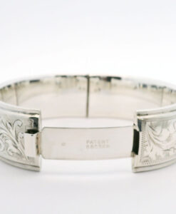 Vintage Sterling Silver Flower Bangle