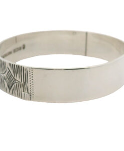 Vintage Sterling Silver Flower Bangle dated 1977