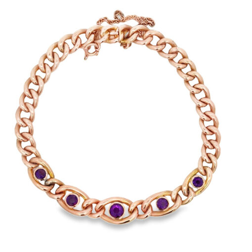 Antique Rose Gold Amethyst Bracelet