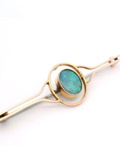 9ct Rose Gold Opal Brooch pre 1932