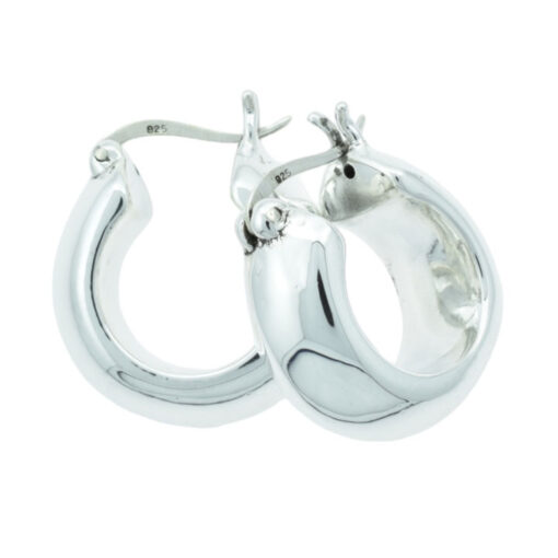 Sterling Silver Chunky Creole Hoop Earrings