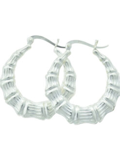 Sterling Silver Bamboo Creole Earrings 30mm
