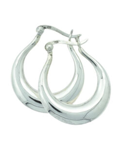 Silver Creole Hoop Earrings 25mm