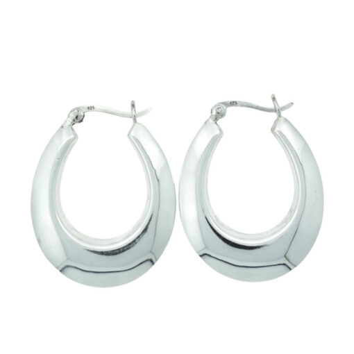 Silver Creole Hoop Earrings