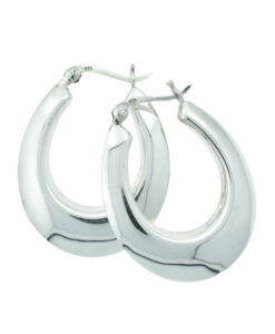 Sterling Silver Creole Hoop Earrings 26mm