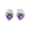 Sterling Silver Amethyst Heart Earrings
