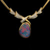 18ct Yellow Gold Diamond and Opal Necklace