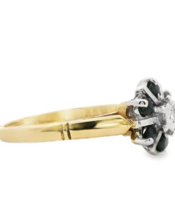 Vintage 9ct Gold Diamond and Sapphire Cluster Ring