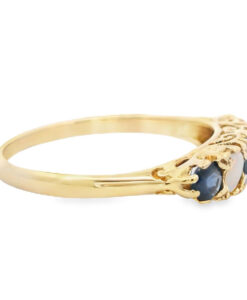 9ct Gold Sapphire and Opal Boat Ring