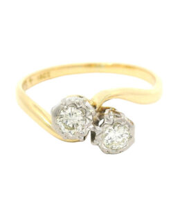 Vintage Two Stone Diamond Ring in 18ct Gold