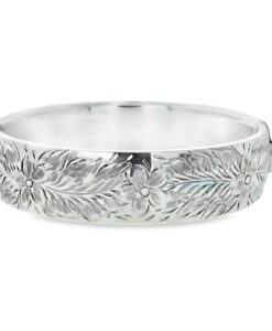 Vintage Sterling Silver Flower Bangle