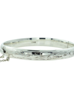 Vintage Sterling Silver Engraved Bangle