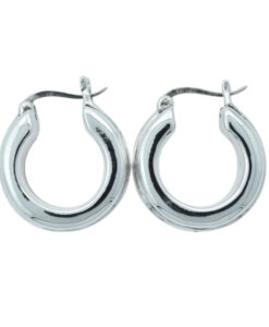 Sterling Silver Ribbed Hoop Creole Earrings