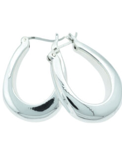 Sterling Silver Oval Hoop Creole Earrings