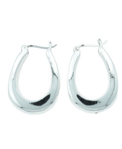 Sterling Silver Oval Hoop Creole Earrings