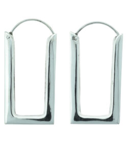 Sterling Silver Rectangle Hoop Earrings