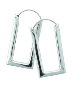 Sterling Silver Rectangle Hoop Earrings