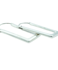 Sterling Silver Rectangle Hoop Earrings