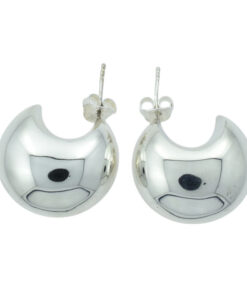 Sterling Silver Moon Hoop Earrings