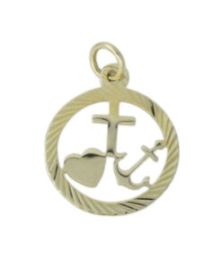 Georg Jensen Vintage 9ct Gold Faith, Hope & Charity Charm