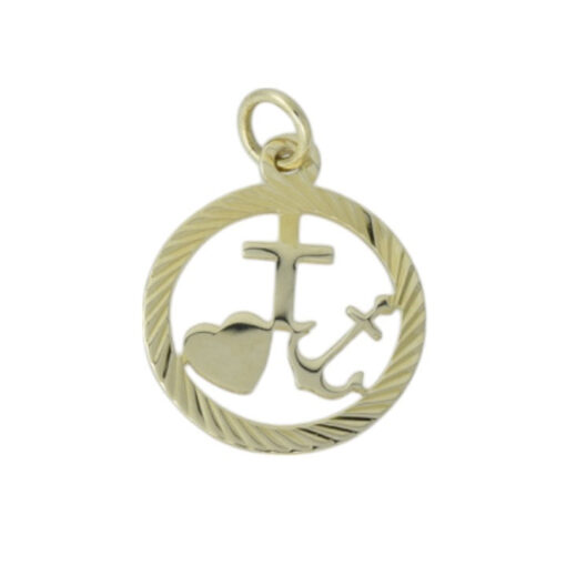 Georg Jensen Vintage 9ct Gold Faith, Hope & Charity Charm