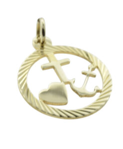 Georg Jensen Vintage 9ct Gold Faith, Hope & Charity Charm