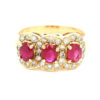 18ct Gold Diamond and Ruby Cluster Ring