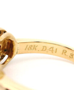 18ct Gold Diamond and Ruby Triple Cluster Ring