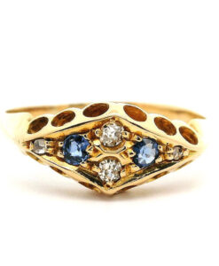 Antique 18ct Gold Diamond and Sapphire Ring