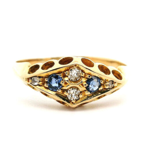 Antique 18ct Gold Diamond and Sapphire Ring