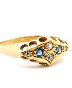 Antique 18ct Gold Diamond and Sapphire Ring