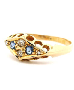 Antique 18ct Gold Diamond and Sapphire Ring