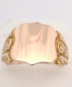 Antique 9ct Rose Gold Shield Signet Ring