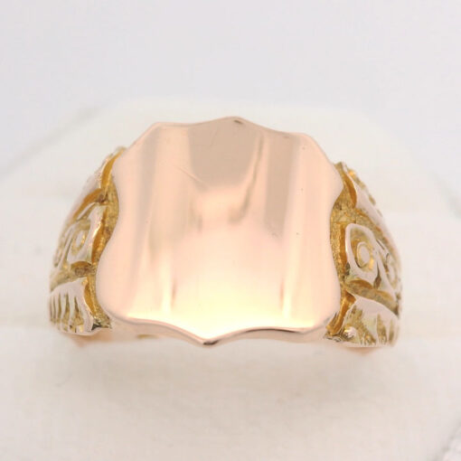 Antique 9ct Rose Gold Shield Signet Ring