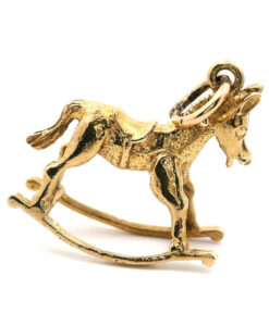 Vintage Gold Rocking Horse Charm