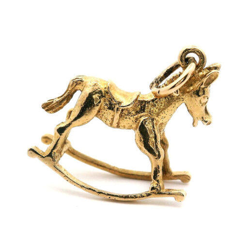 Vintage Gold Rocking Horse Charm