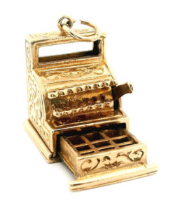 Vintage 9ct Gold Cash Register Till Charm