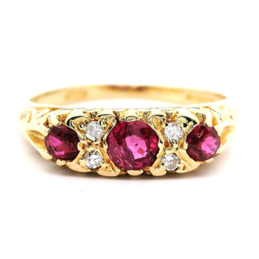 Vintage 18ct Gold Diamond and Ruby Ring