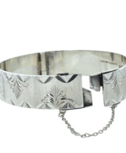 Vintage Solid Sterling Silver Palm Leaf Bangle dated 1973