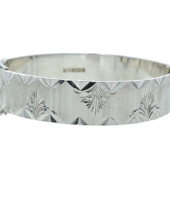 Vintage Solid Sterling Silver Palm Leaf Bangle dated 1973