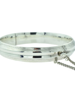 Vintage Sterling Silver Ribbed Bangle